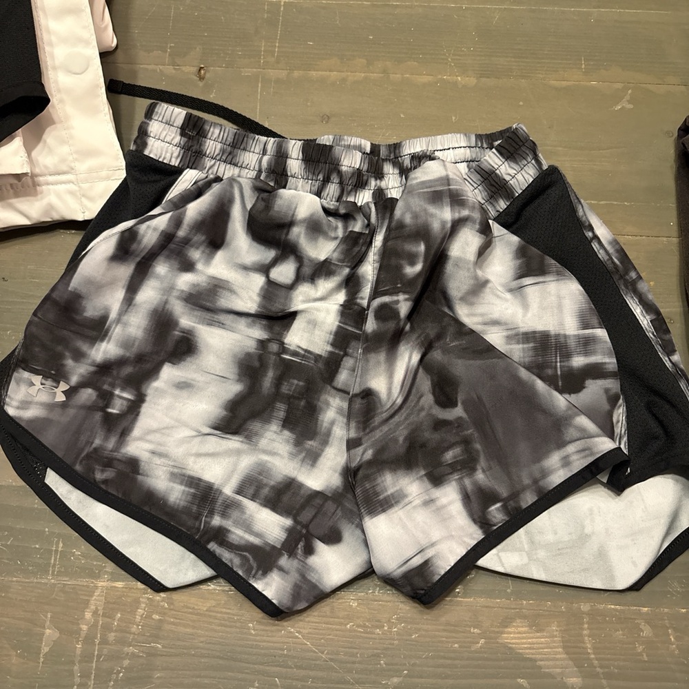 Under Armour Black and Gray Athletic Shorts with Elastic Waistband